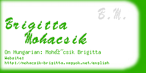 brigitta mohacsik business card